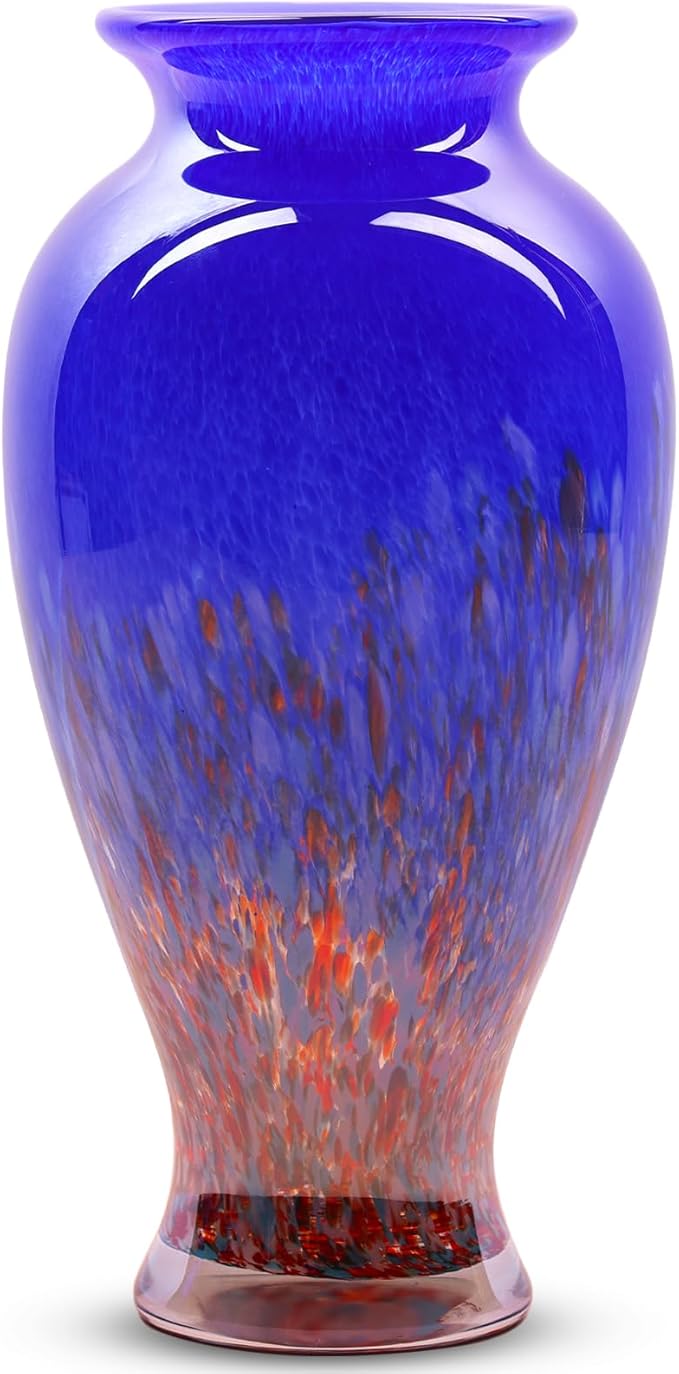 Vase 11.8" Tall Beautiful Amber Gold Sea Wide Mouth Bud Vase