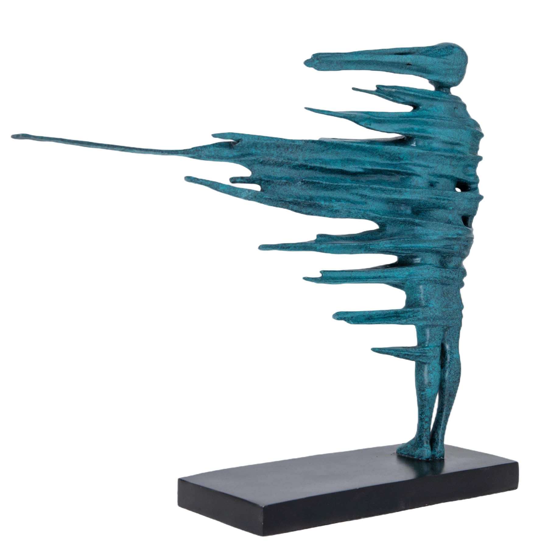 Modern Abstract Bronze Sculpture -Wind-Swept Female Form Statue