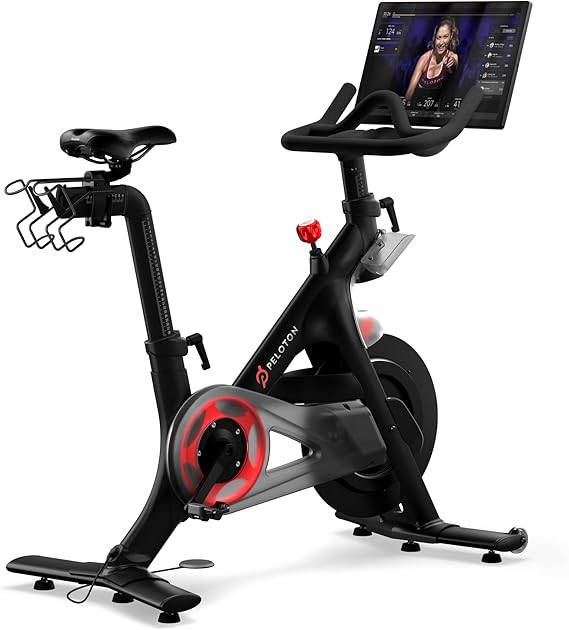 Indoor Stationary Exercise Bike with 24” HD, Anti-Reflective Rotating Touchscreen