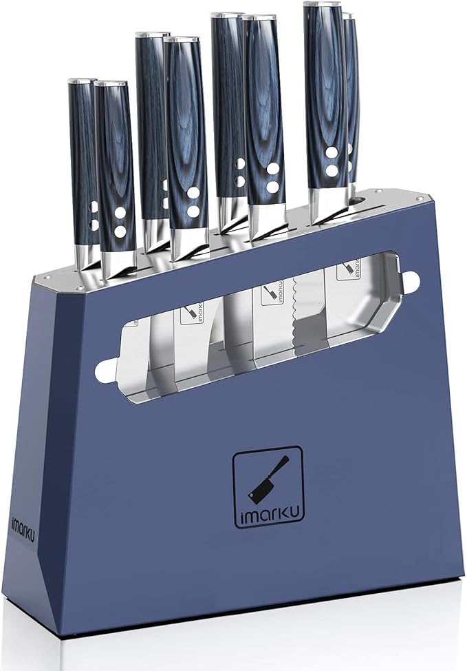 Knife Set, 15-Pieces HC Stainless Steel Kitchen Knife Set With Built in Knife Sharpener