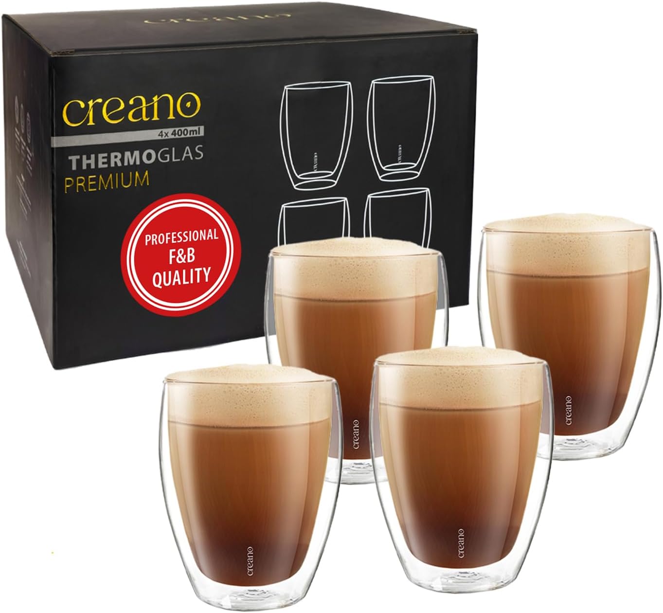 Double-Walled Drinking Glasses 12.5oz / 400 ml - Set of 6