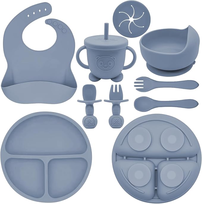 Silicone Baby Feeding Set | Baby Led Weaning Supplies Includes Suction Bowls