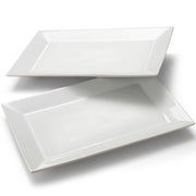 18" x 12" Large Serving Platters Set of 2, Porcelain Heavy-Duty Large Serving Trays