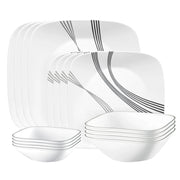Urban Arc 16pc, Service for 4, Dinnerware Set, 8 Plates Bowls