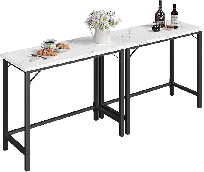 Narrow Bar Table, 63-Inch Pub Table for Dining Room