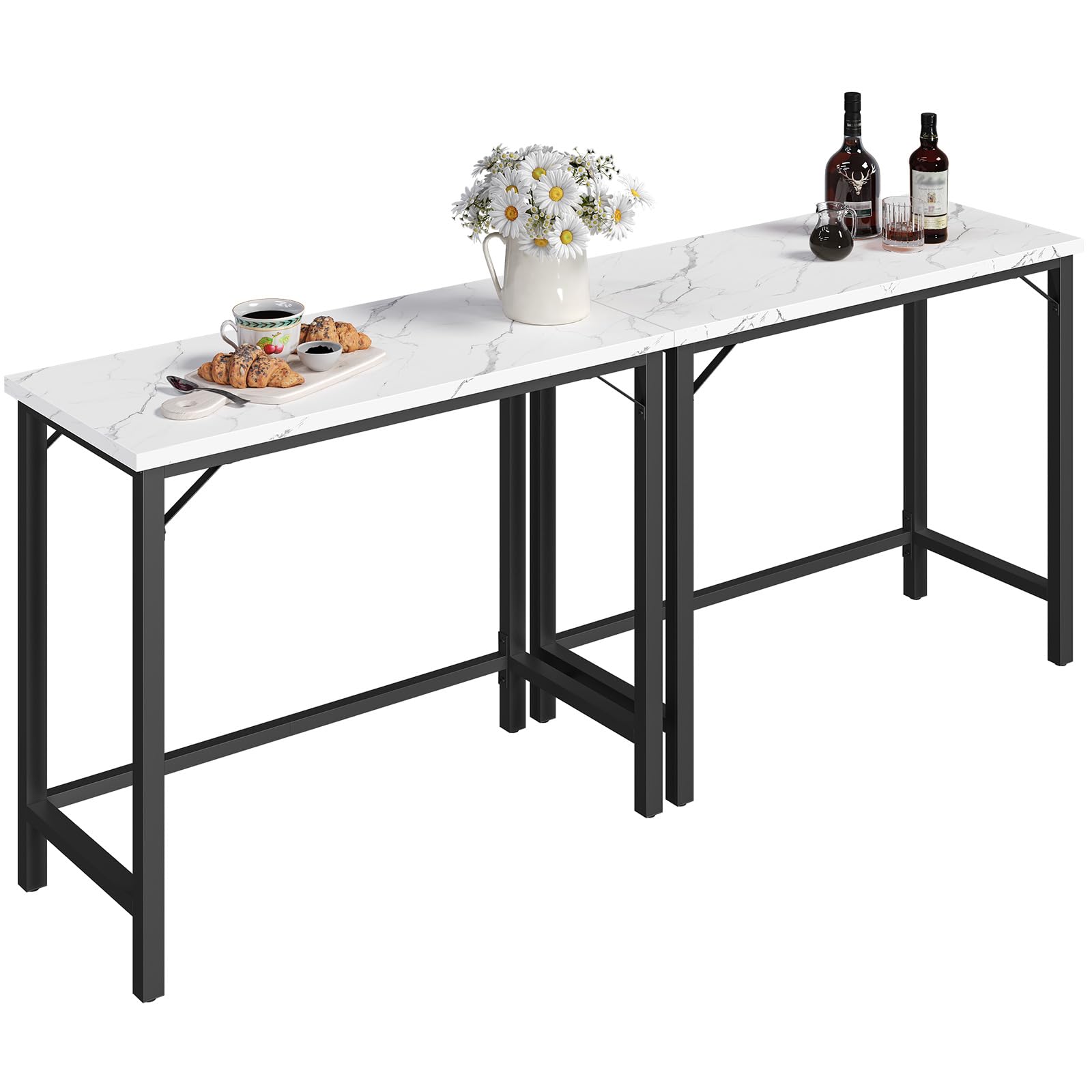 Narrow Bar Table, 63-Inch Pub Table for Dining Room