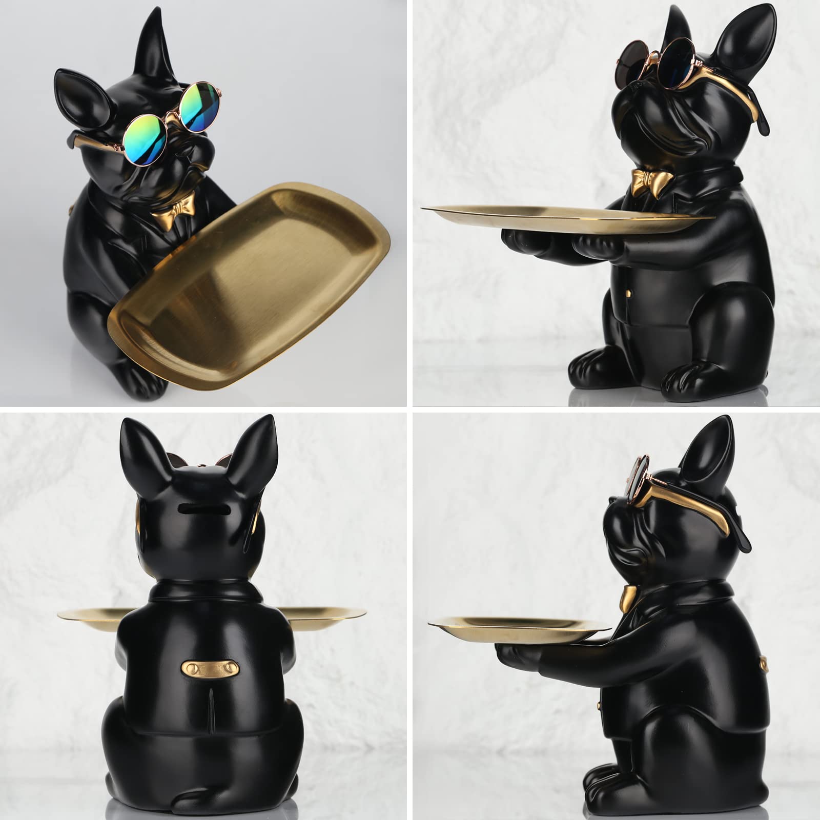 Bulldog Statue Key Bowls - Funny Frenchie Gifts, Luxury Home Decor, Modern Dog Decor