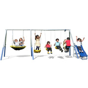 'Swing and Play' Galvanized Metal Swing Set(6 Year Warranty): 2 Swings+Standing
