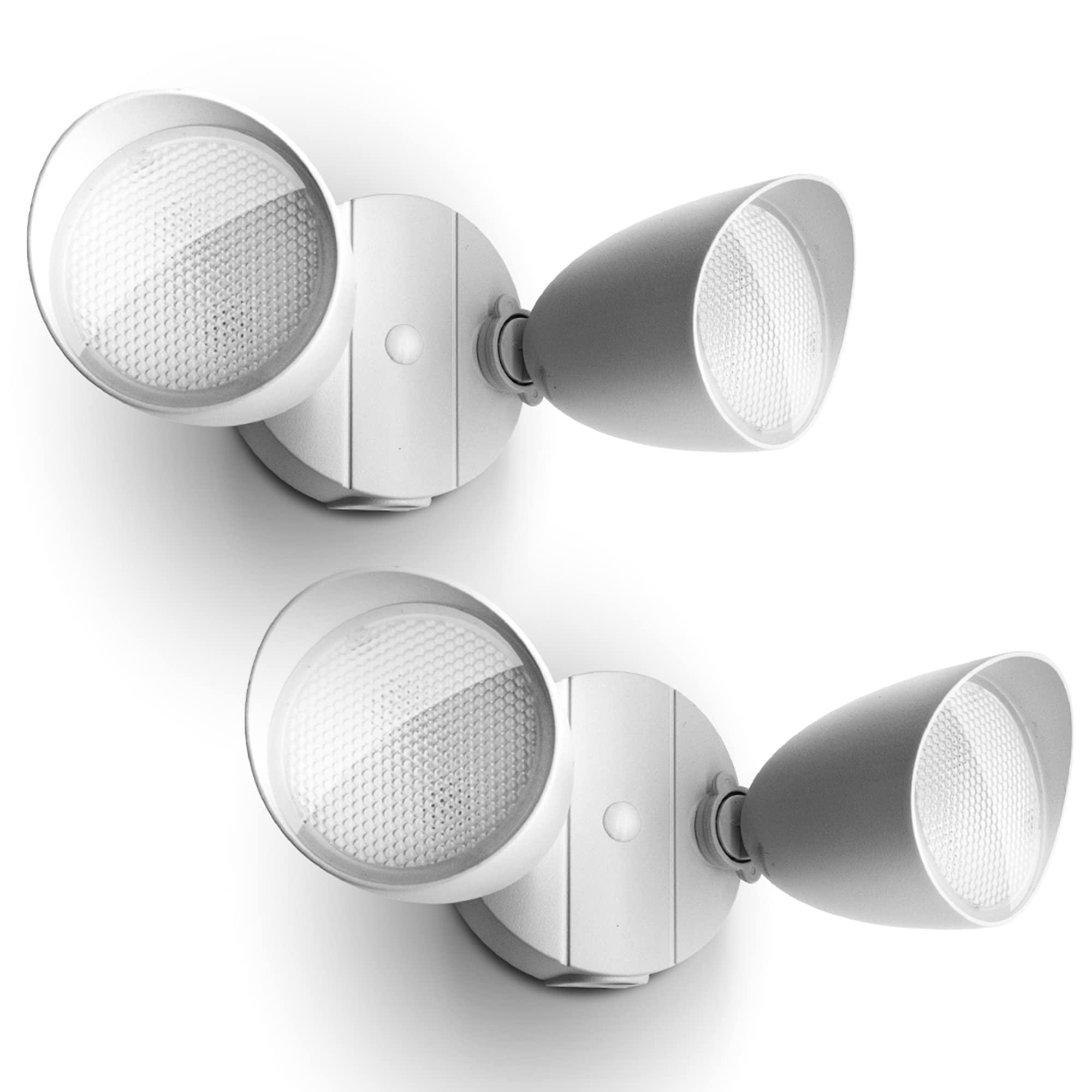 2-Packs 2500 Lumen 32 Watt 28 LED Dual-Head Floodlight Outdoor, Full Metal Design