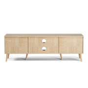 TVs up to 65'', Entertainment Center With Rattan Door, Shelves & 2 Cabinets