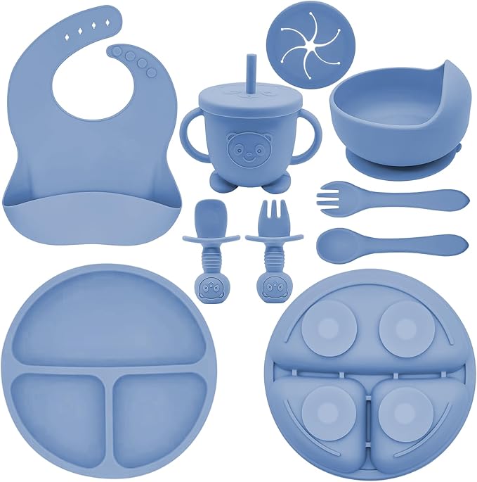 Silicone Baby Feeding Set | Baby Led Weaning Supplies Includes Suction Bowls