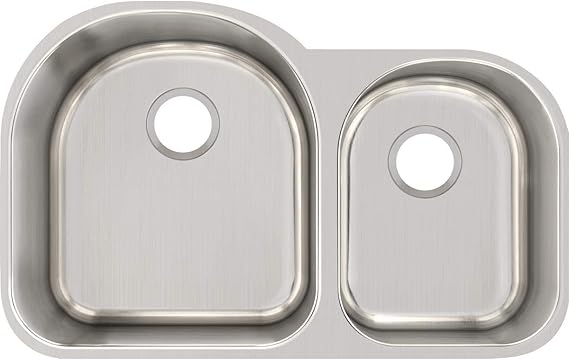 Lustertone ELUH311910L Offset 40/60 Double Bowl Undermount Stainless Steel Kitchen