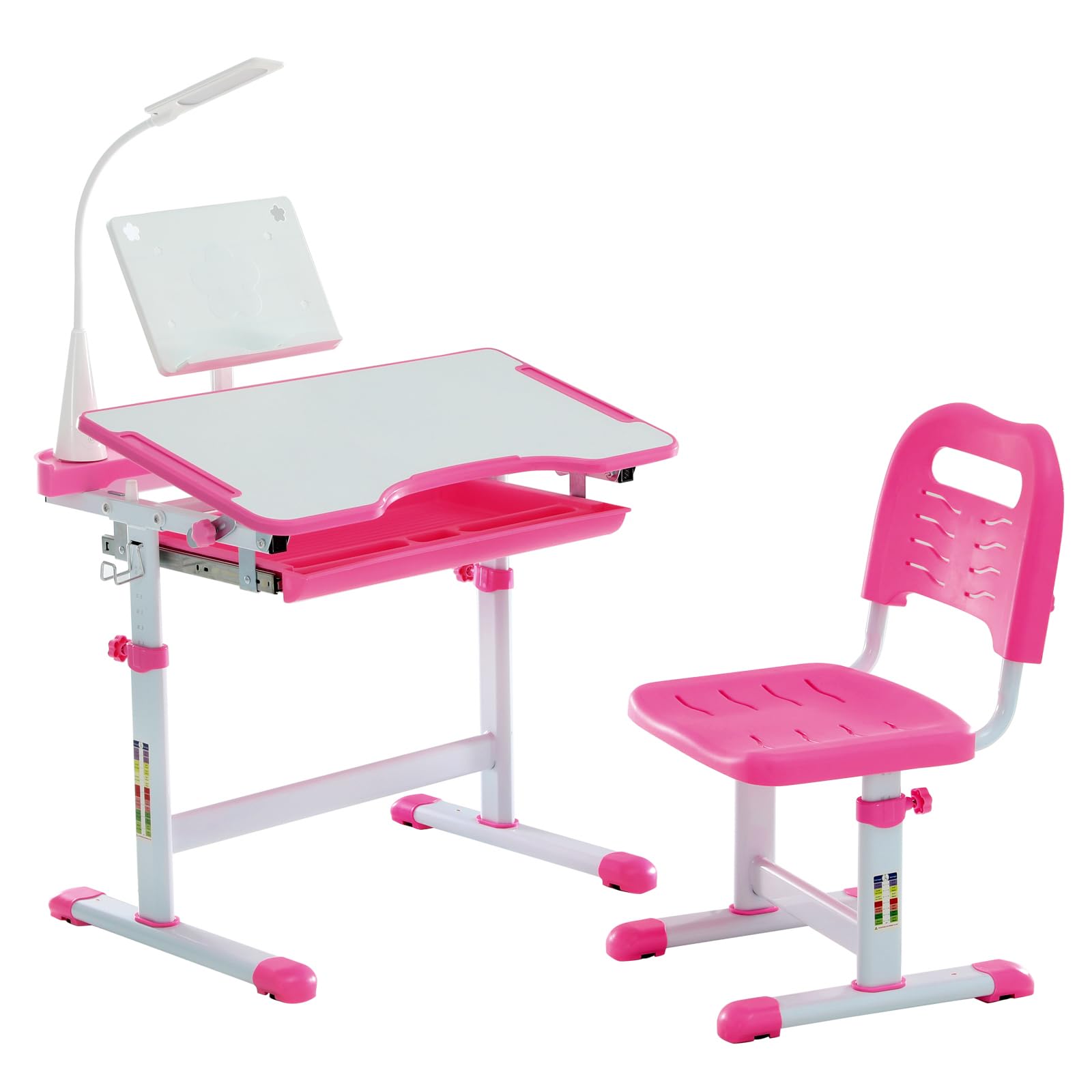 Functional Desk and Chair Set, Ergonomic Height Adjustable Children School Study