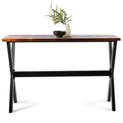 Bar Table, 47.24"L×41.33"H Bar Height Pub Table High Top Rectangular Sofa Console Table Kitchen Dining Coffee Table, for Narrow Space, Living Room, Indoor, Rustic Brown Wood, Industrial Black Metal