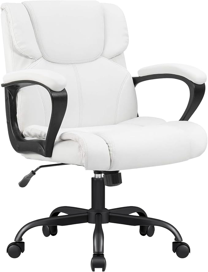 Mid Back Executive Office Chair Swivel Computer Task Chair with Armrests