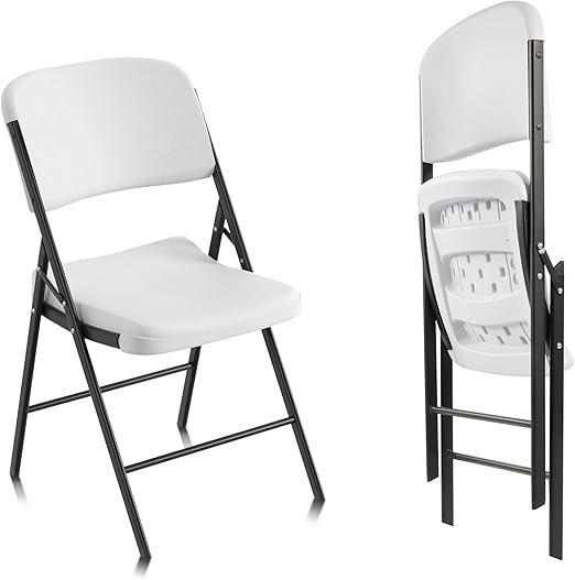 Folding Chairs Heavy Duty Plastic Chairs with 350-Pound Capacity