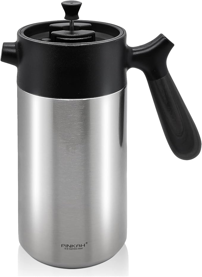 Stainless Steel French Press Coffee Maker, Double Walled Insulated Coffee & Tea Maker