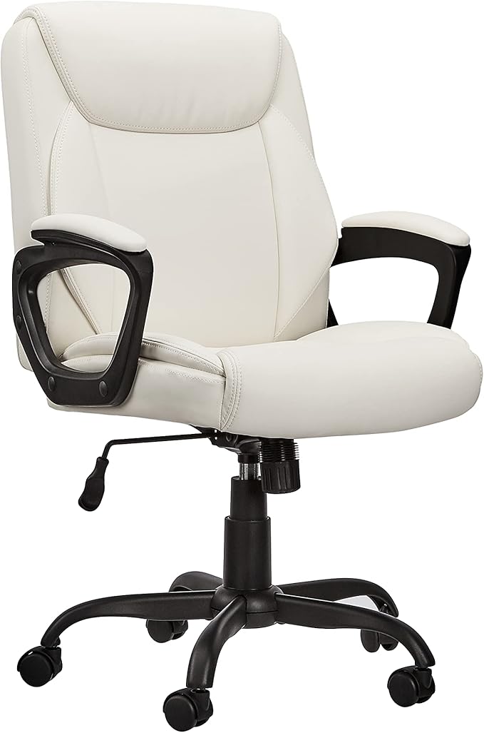 Classic Puresoft PU Padded Mid-Back Height Adjustable Office Computer Desk Chair