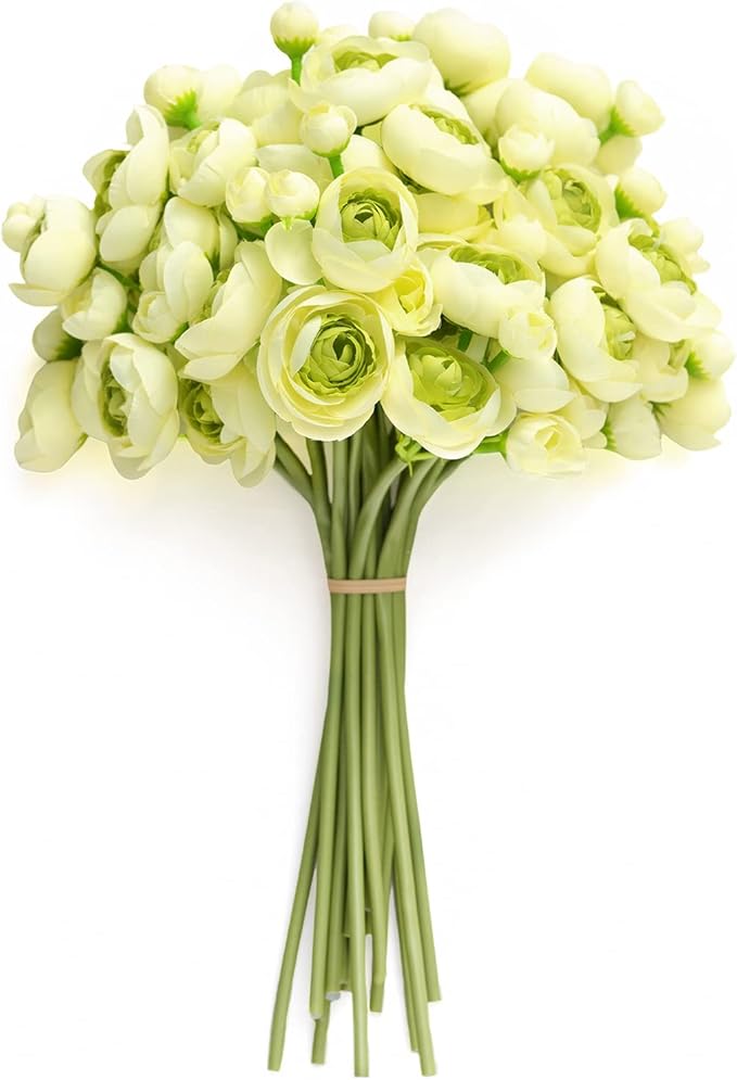 Ranunculus Artificial Flower, Faux Silk Mini Ranunculus Flowers for DIY Bouquet