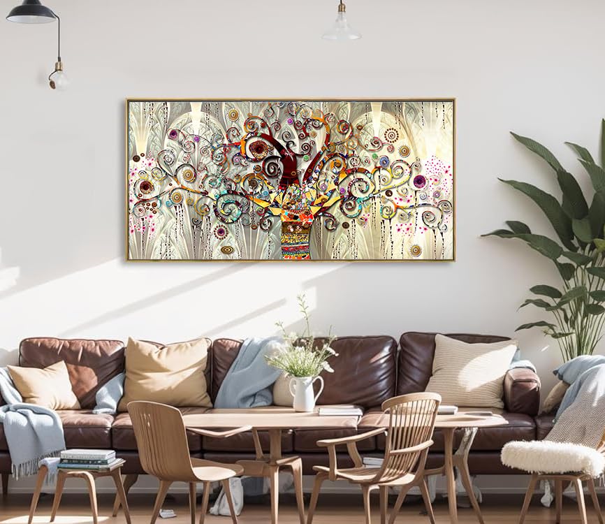 Large Framed Tree of Life by Gustav Klimt Canvas Wall Art Scandinavian Posters