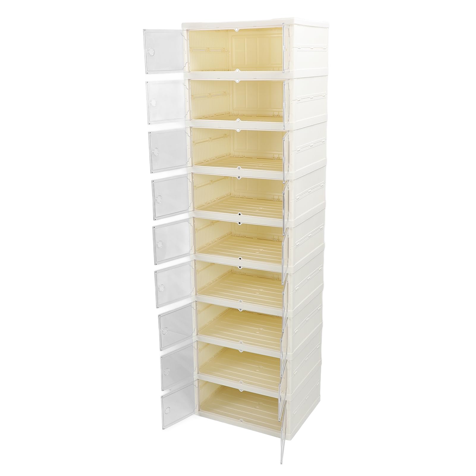 9 Tier Foldable Shoe Rack Organizer for Closet No Assembly Shoe Shelf Plastic Stackable