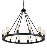Large Farmhouse Wagon Wheel Chandelier