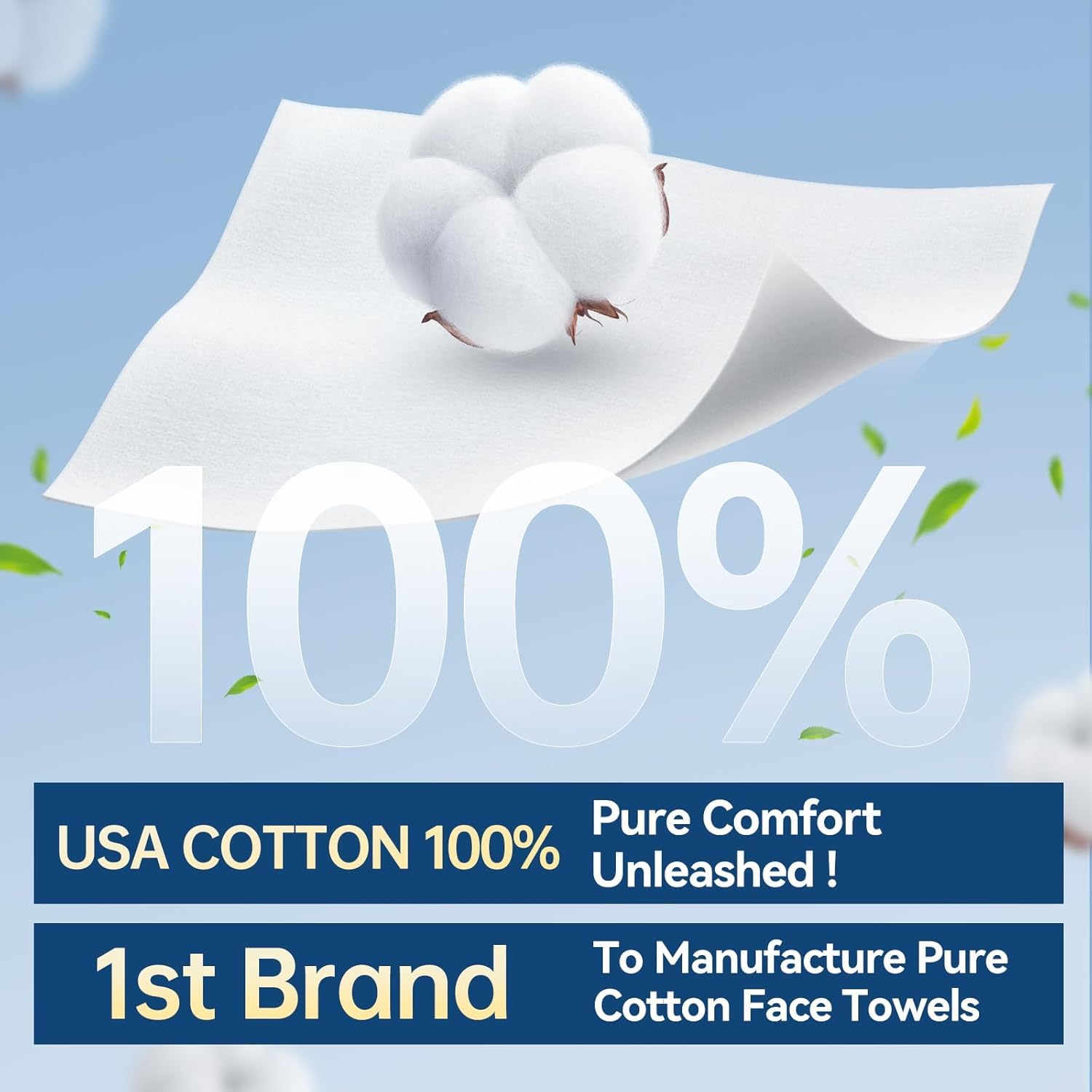 Winner Soft Face Towels, 100% USDA Biobased Facial Towels, Unscented Cotton Tissues for Sensitive Skin, OEKO-TEX Certified Face Towelettes Disposable, Makeup Remover Dry Wipes, 600 Ct, 6 Pack