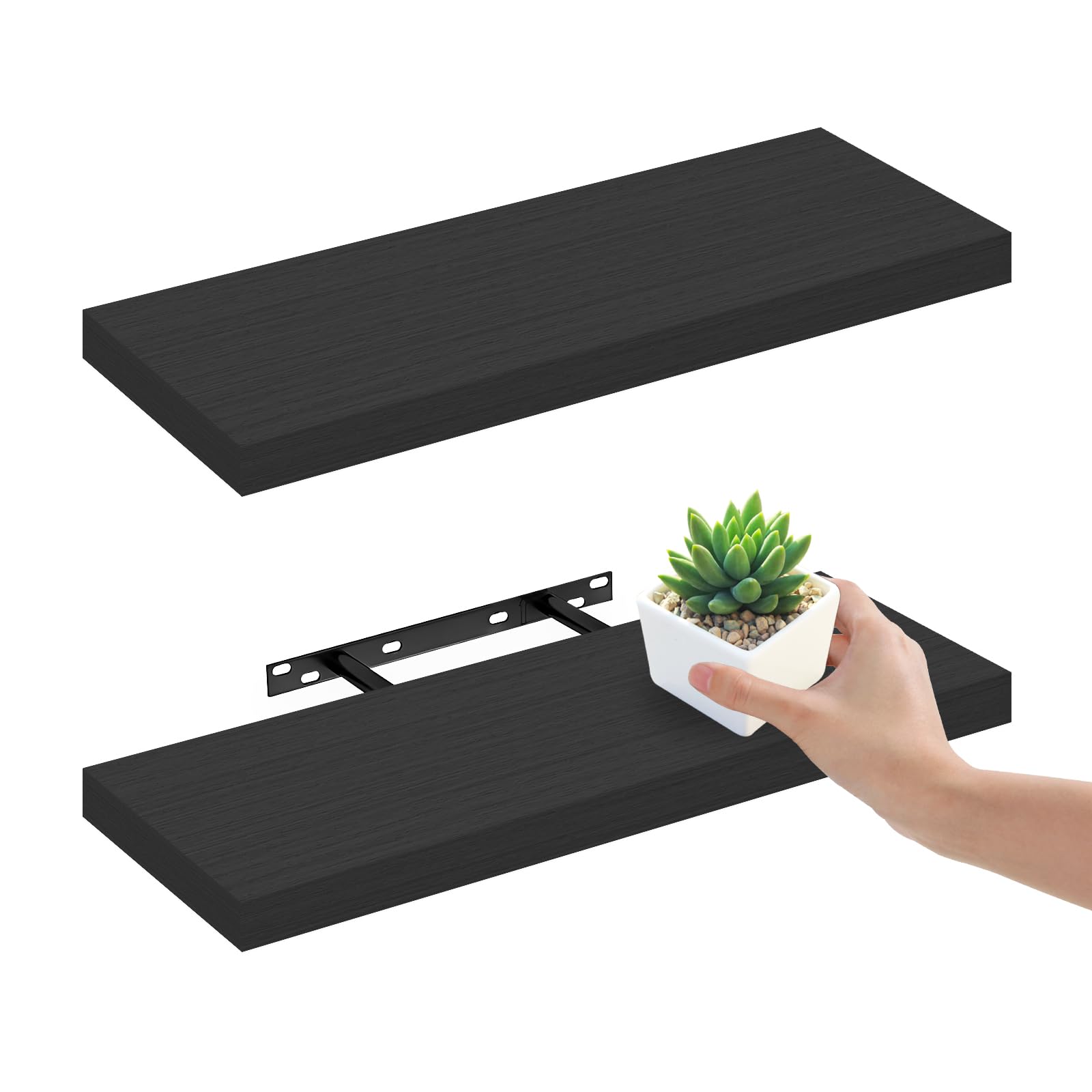 Floating Book Shelves for Wall, 2 PCS Hanging Shelf Bathroom, Wall Mounted Shelves