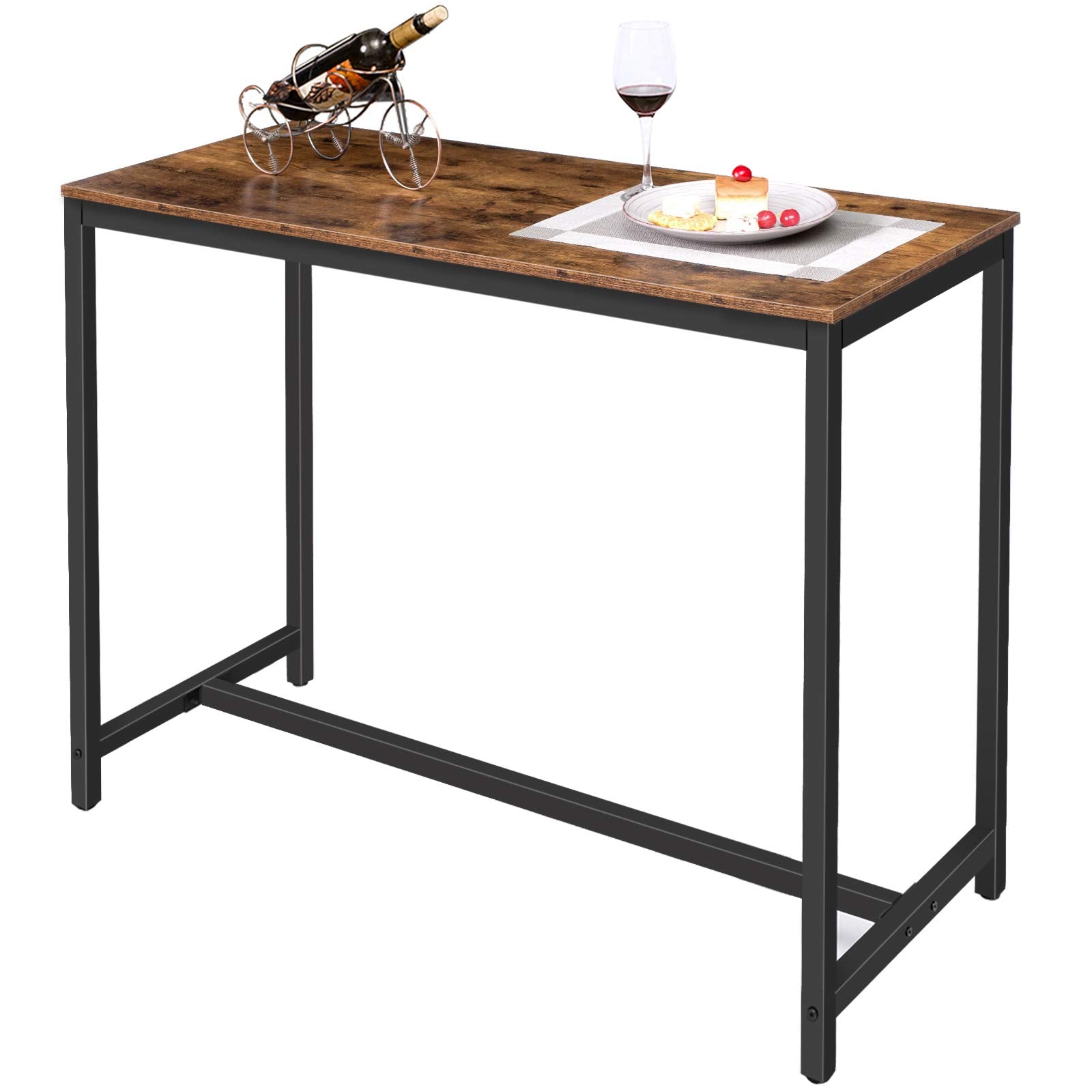 Bar Table, Rectangular Pub Table, 47.2” Counter Height Bar Table