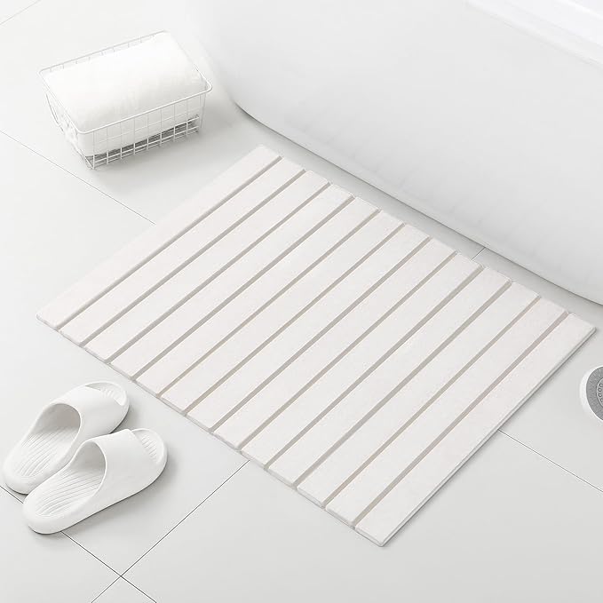 Large Stone Bath Mat, 31"x 23" Non-Slip Diatomaceous Earth Bath Mat