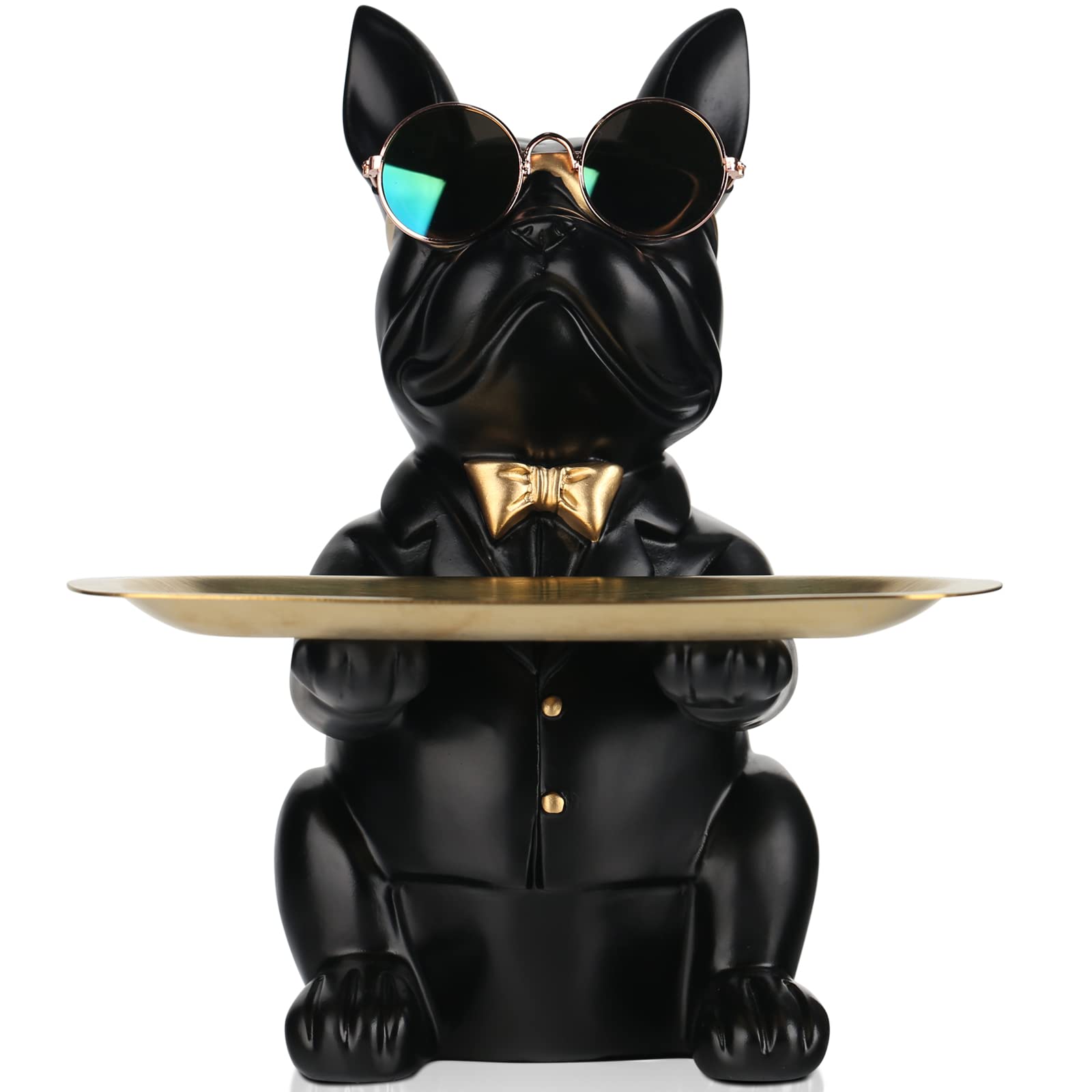 Bulldog Statue Key Bowls - Funny Frenchie Gifts, Luxury Home Decor, Modern Dog Decor