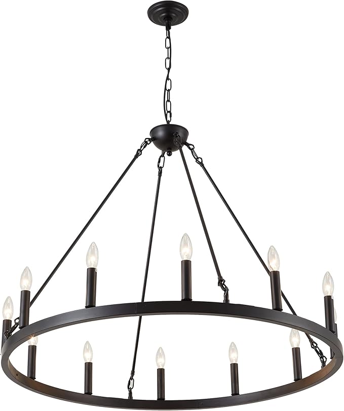 Wagon Wheel Lighting Round Chandelier for Dining Room Large Chandeliers for High
