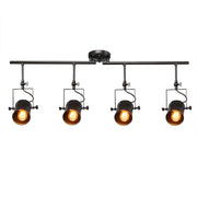 Track Kit Semi Flush Mount Close to Ceiling Light Fixture, 4 Sources, Black