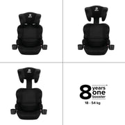 Diono Everett NXT High Back Booster Car Seat with Rigid Latch, Lightweight Slim Fit Design, 8 Years 1 Booster Seat, Black