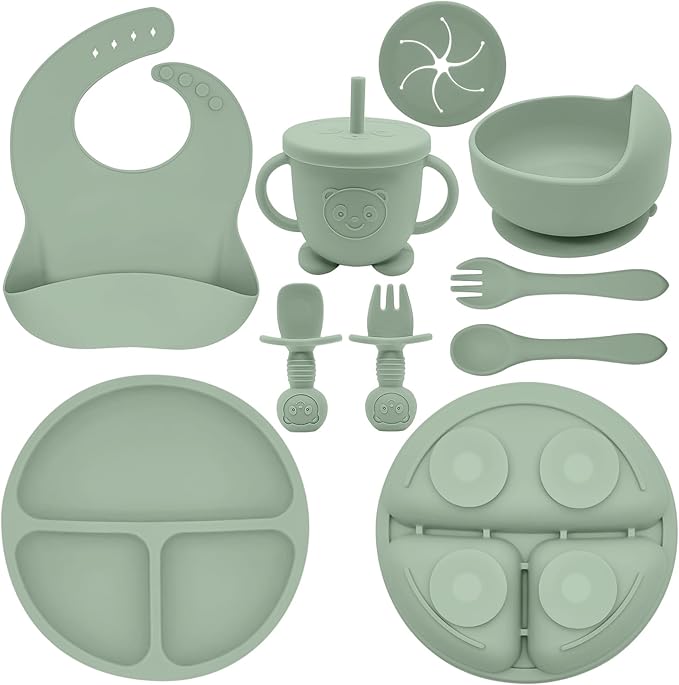 Silicone Baby Feeding Set | Baby Led Weaning Supplies Includes Suction Bowls