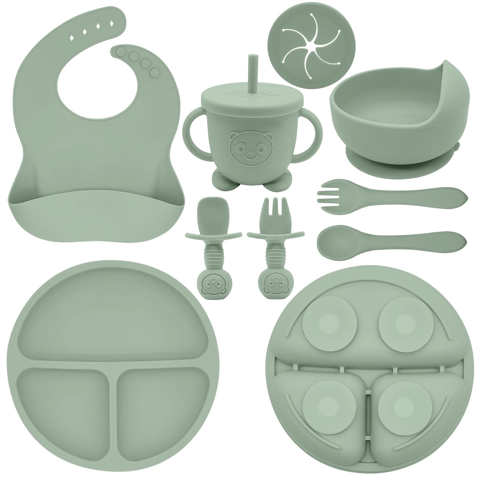 Baby Feeding Set | Baby Led Weaning Supplies Includes Suction Bowls and Divided