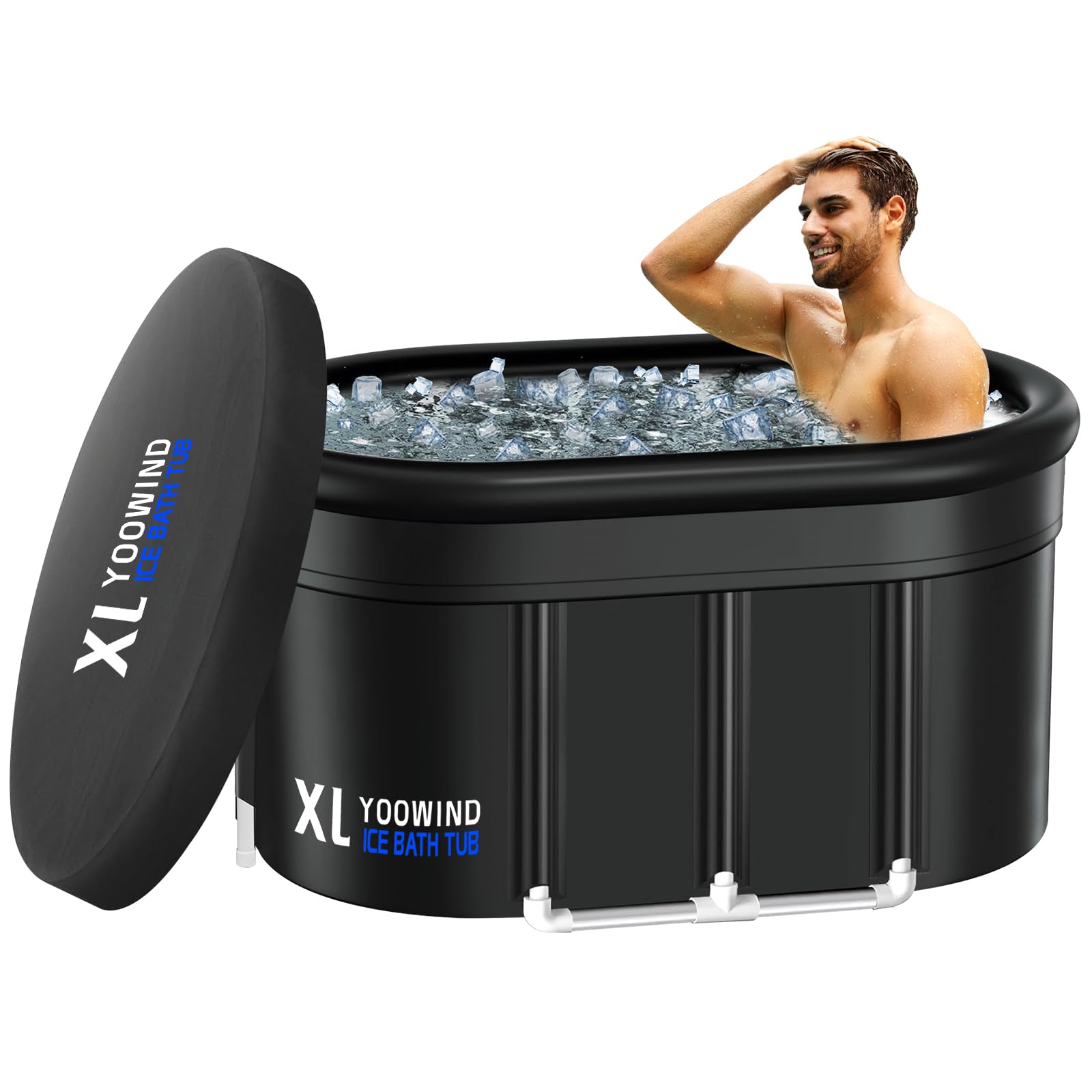 150 Gal Cold Plunge Ice Bath Tub, Large Size for Athletes Up to 6'5'' Tall