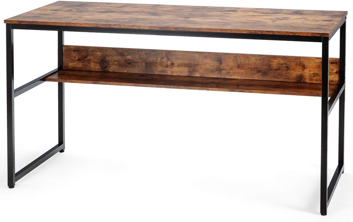 55 Inches Computer Desk with Bookshelf