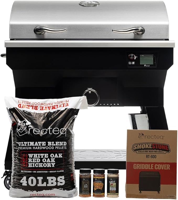Pellet Grill SmokeStone 600, Outdoor Griddle Grill with Even Temperature