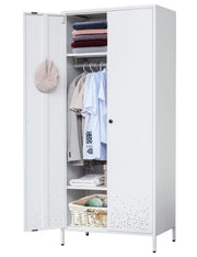 Storage Cabinet, Metal Wardrobe Armoire Closet
