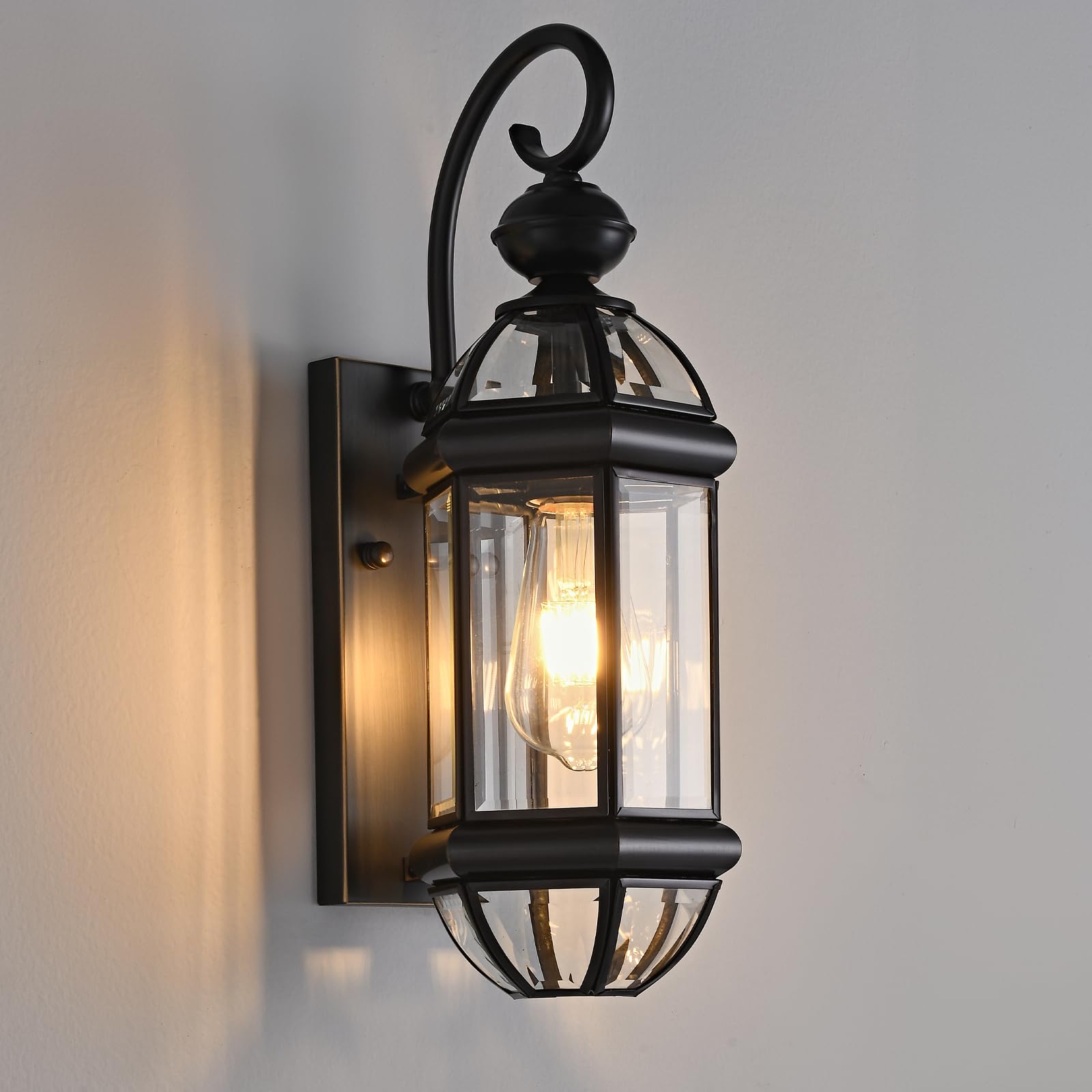 Outdoor Light Fixture 17" Copper Exterior Wall Lights Black Lantern Porch Light