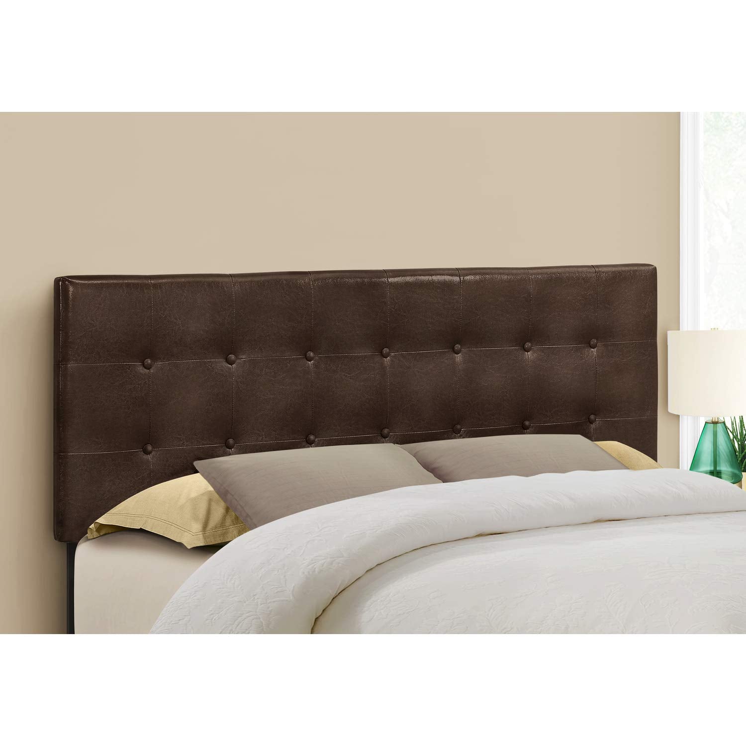 6000Q, Queen, Bedroom, Upholstered, Pu, Transitional Bed Size Headboard