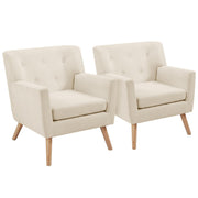 Accent Chair Set of 2, Mid-Century Modern Living Room Chairs