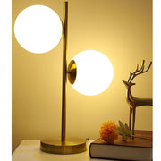 Table Lamp Modern 2 Glass Globe Table Lamp Gold Desk Lamp Retro with White