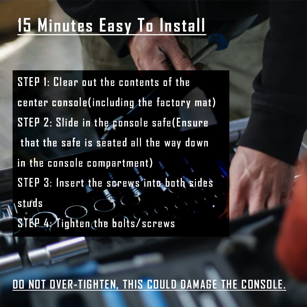 WASAI Center Console Gun Safe Vault Vehicle Safe Vault Compatible with Benz G550 2019-2024, Anti-Theft High Security Armrest Lock Box with 4-Digit Lock with Password Retrieval Key.