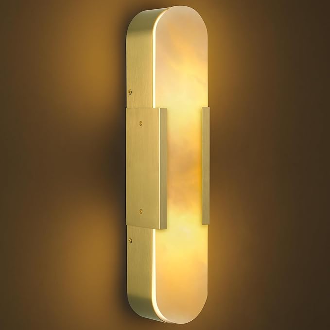 Alabaster Wall Sconce, 20" Natural Marble Wall Sconce