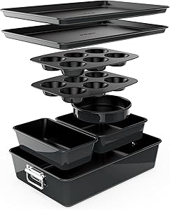 8-Piece Nonstick Stackable Bakeware Set - PFOA, PFOS
