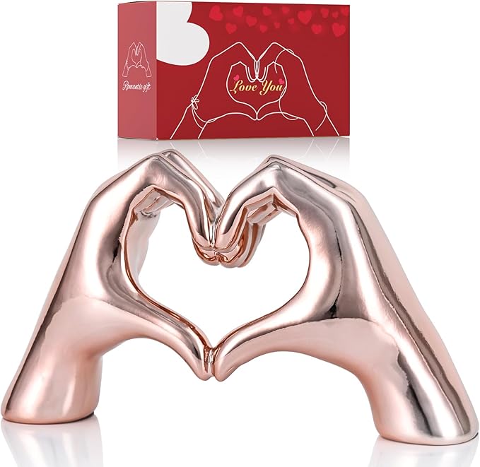 Purple Heart Hands Decor for Living Room Bedroom Bookshelf Coffe Table