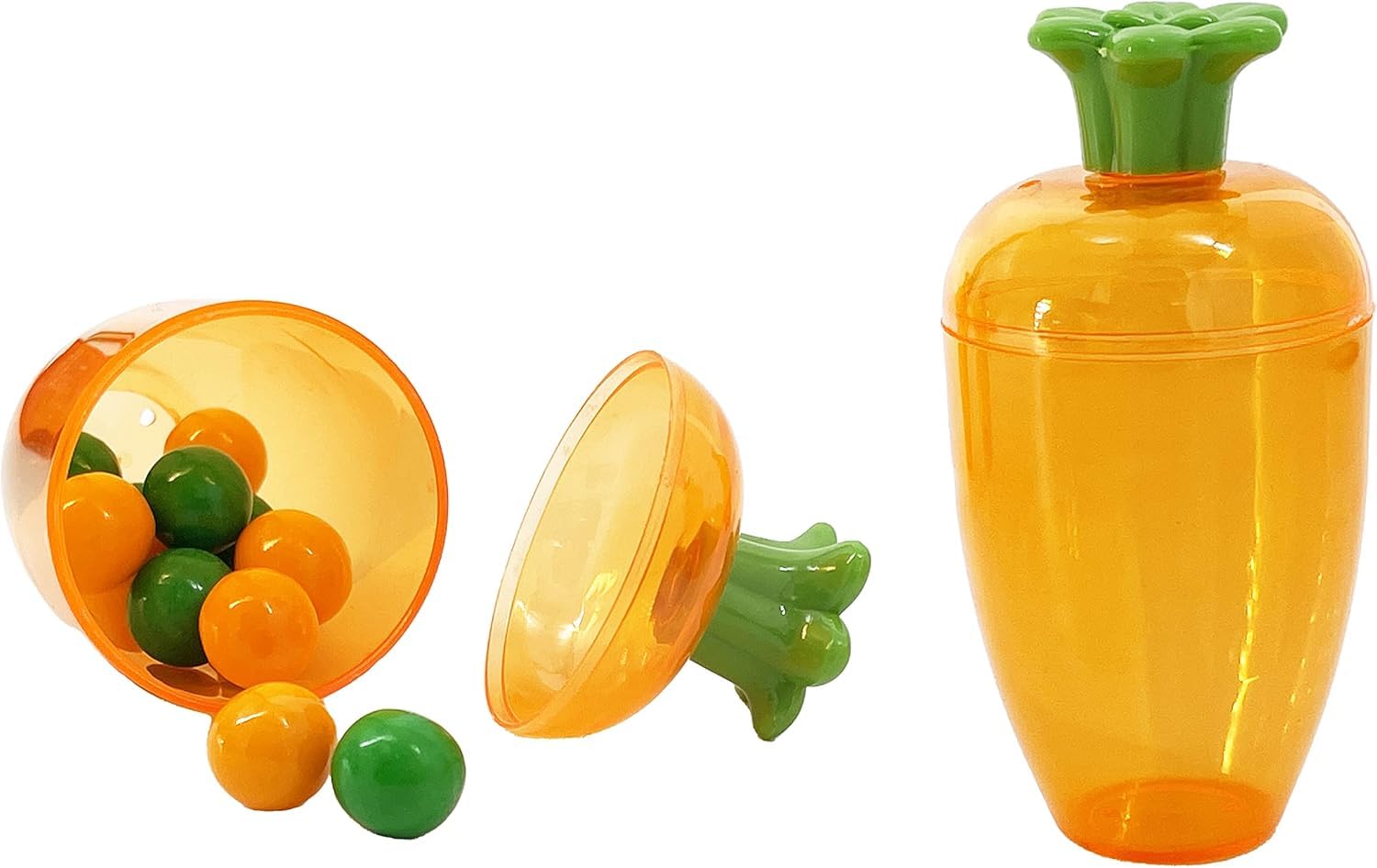 The Dreidel Company Fillable Easter Carrots Containers, Bright Orange Plastic Carrot