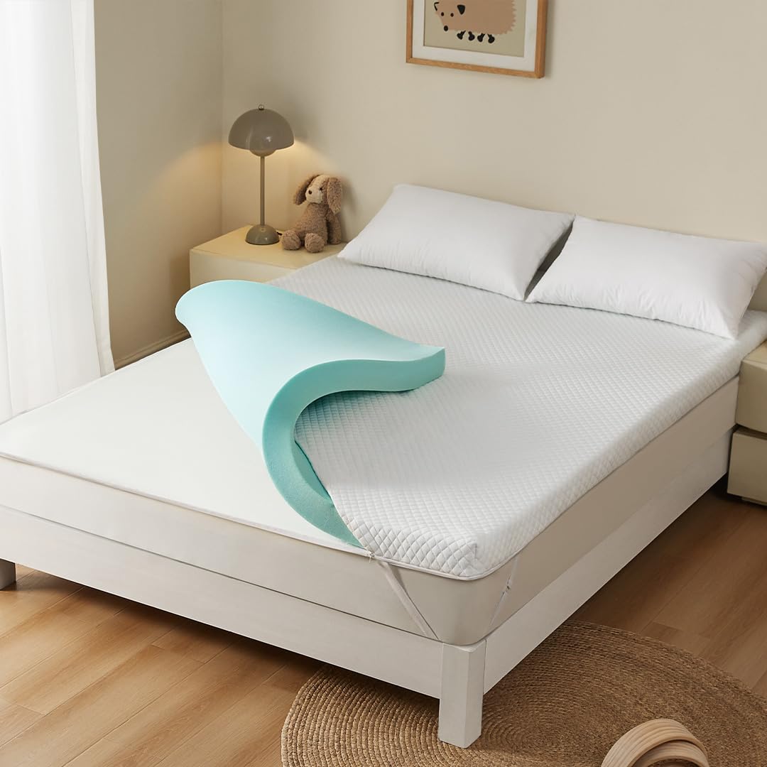 Extra Firm Memory Foam Mattress Topper King Size 78x80 Inch 3 Inch-Cooling Pain Relief
